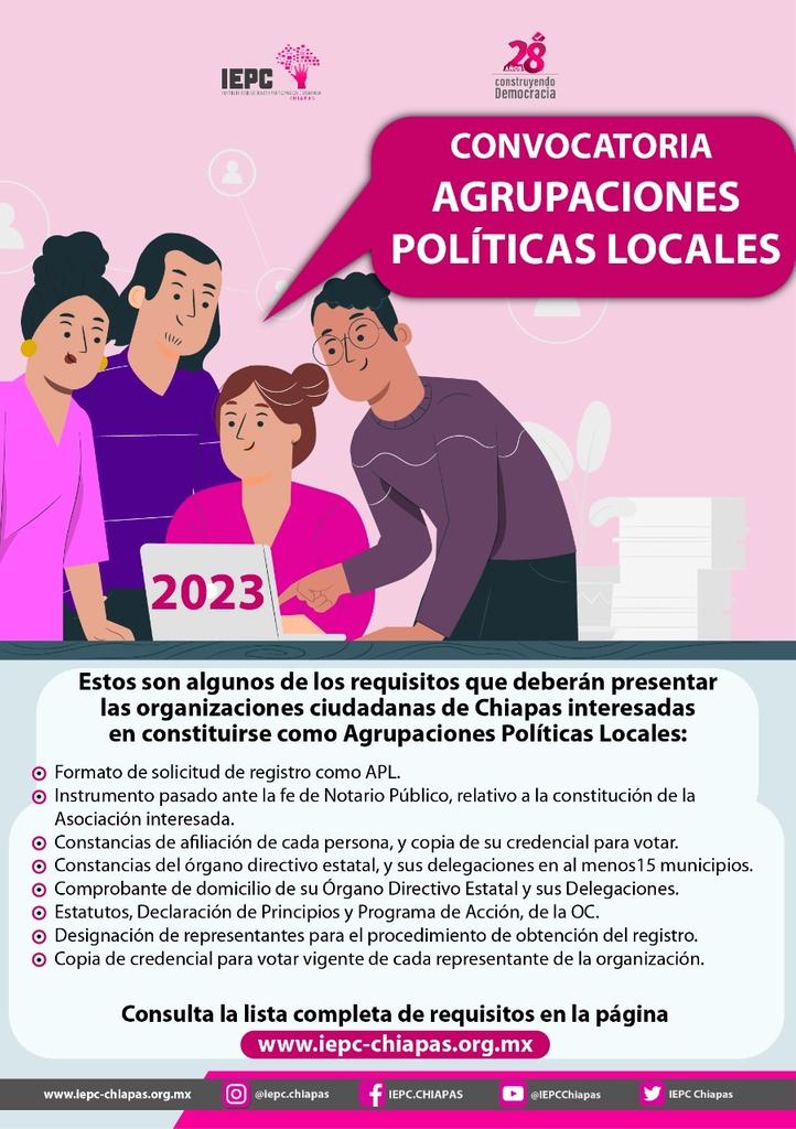 Inicia IEPC plazo de registro para que organizaciones ciudadanas presenten solicitud para constituirse como Agrupaciones Políticas Locales