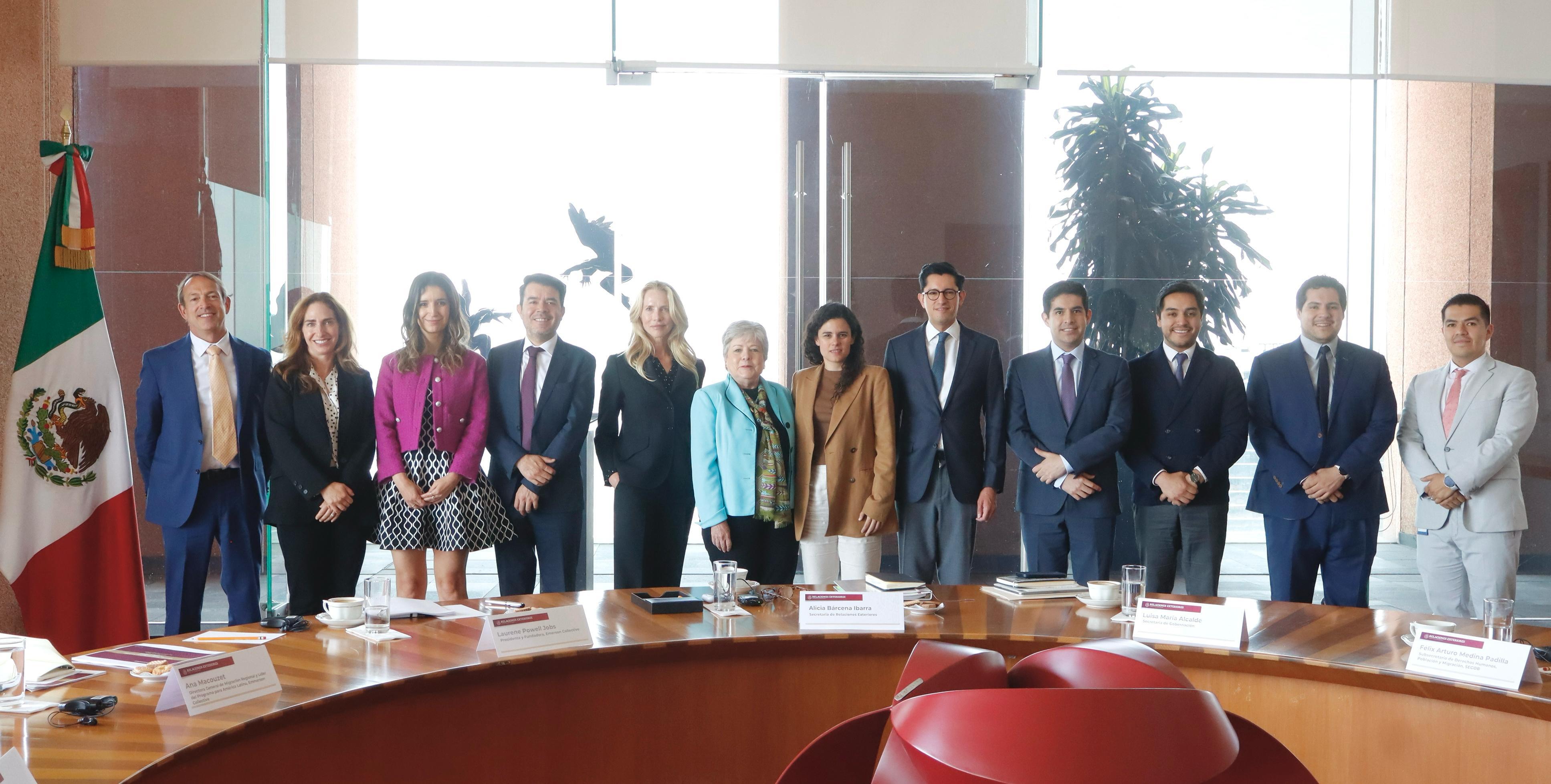 Se reúnen titulares de SRE y Segob con presidenta y fundadora de Emerson Collective