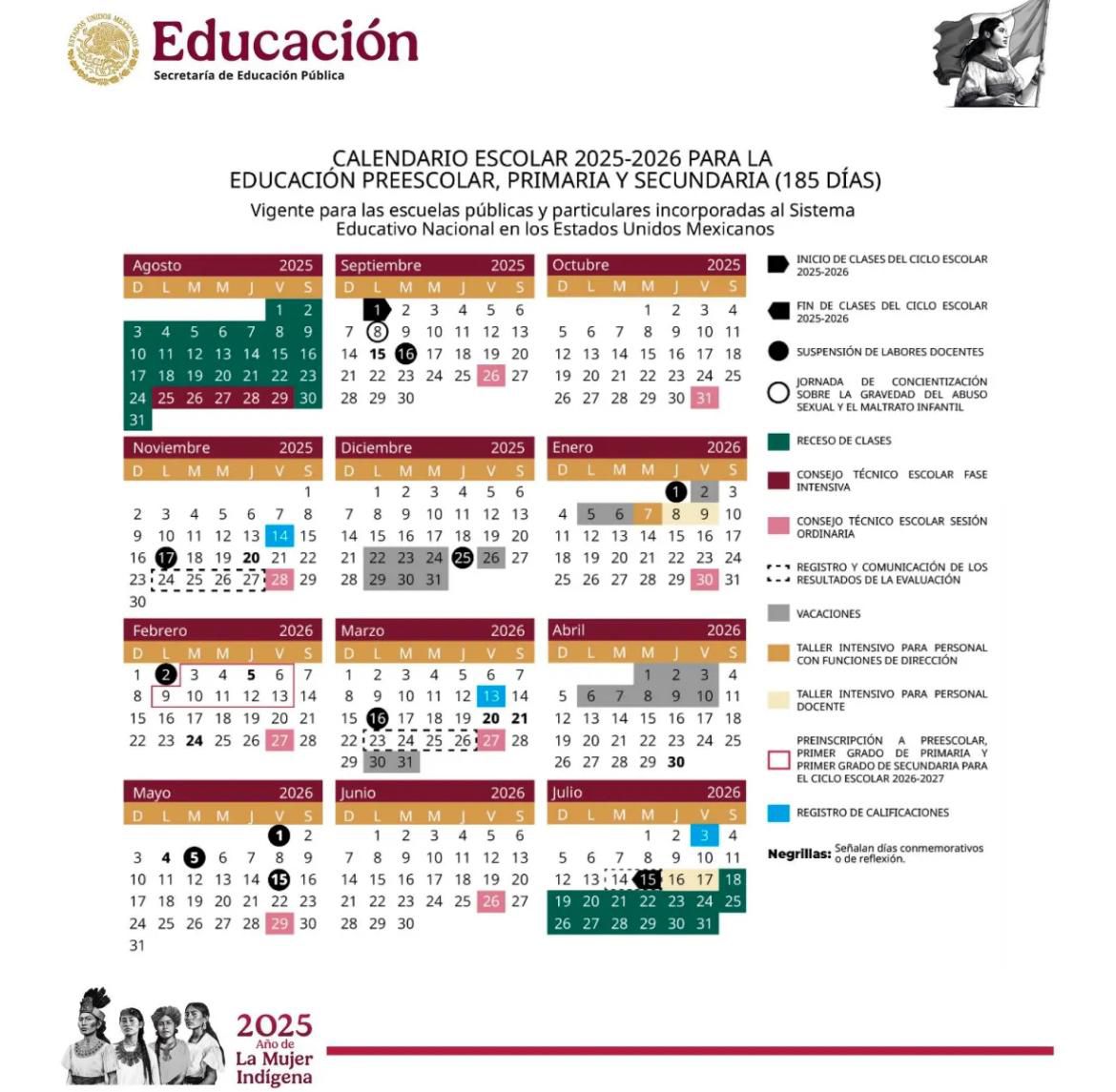 Nuevo calendario escolar para Chiapas 2025-2026 