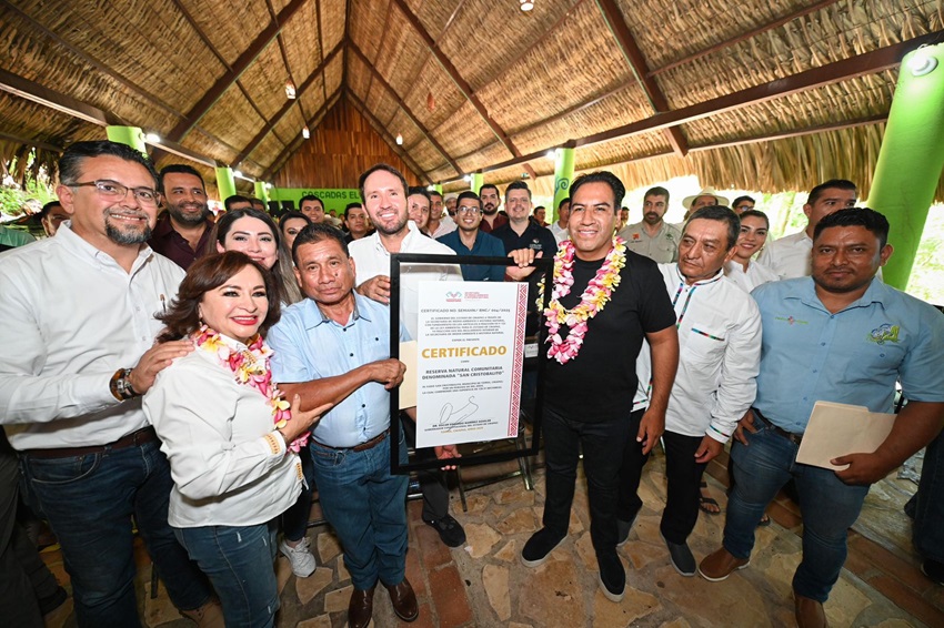Gobierno de Eduardo Ramírez declara como Reserva Natural Comunitaria al Ejido San Cristobalito, en Tzimol 
