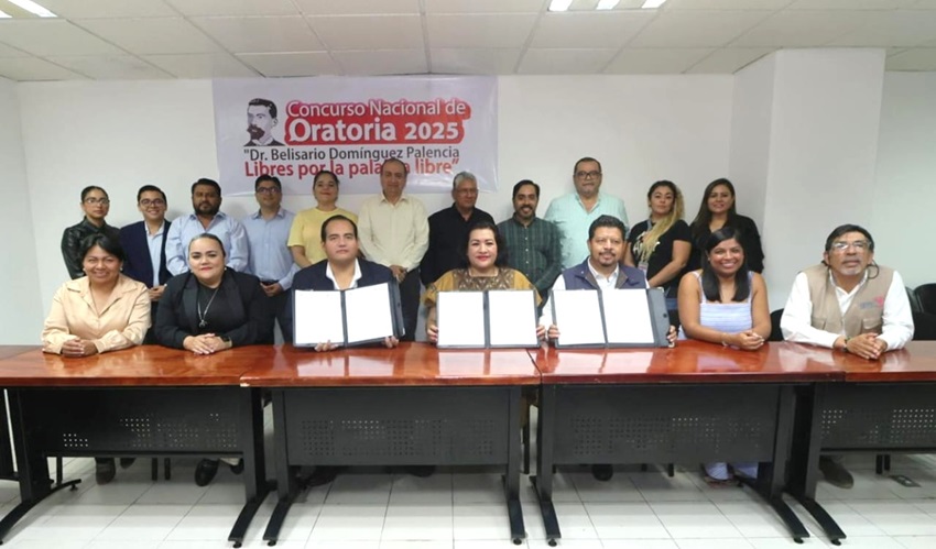 Firman IEPC, IJECH y Ayuntamiento de Comitán de Domínguez, convenio para realizar la edición 2025 del Concurso Nacional de Oratoria 