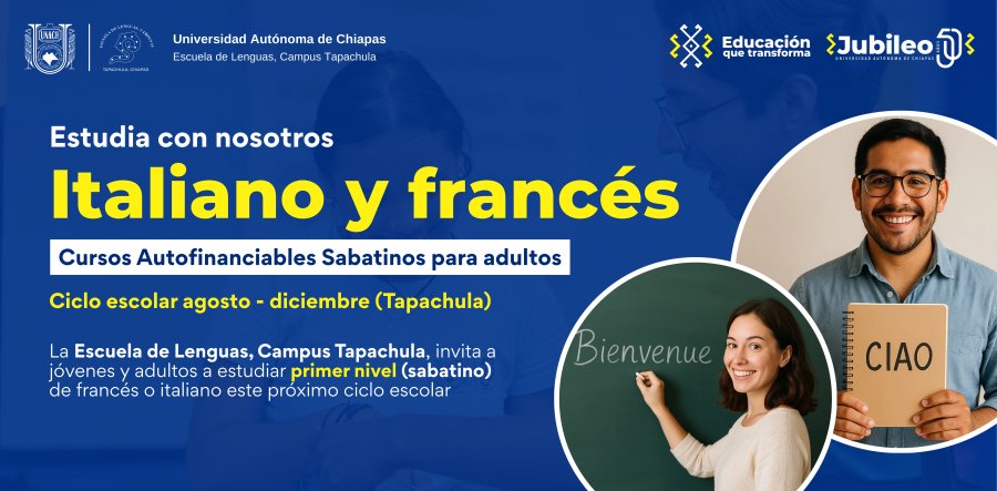 Impartirá UNACH cursos autofinanciables de italiano y francés en Tapachula 