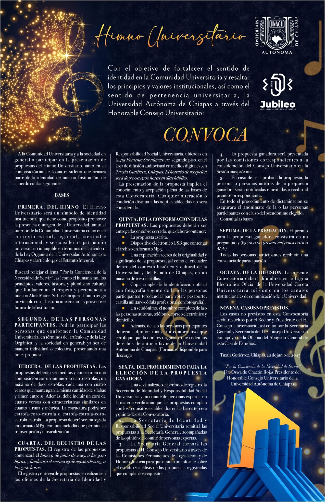 Convoca a participar en la creación de su himno 