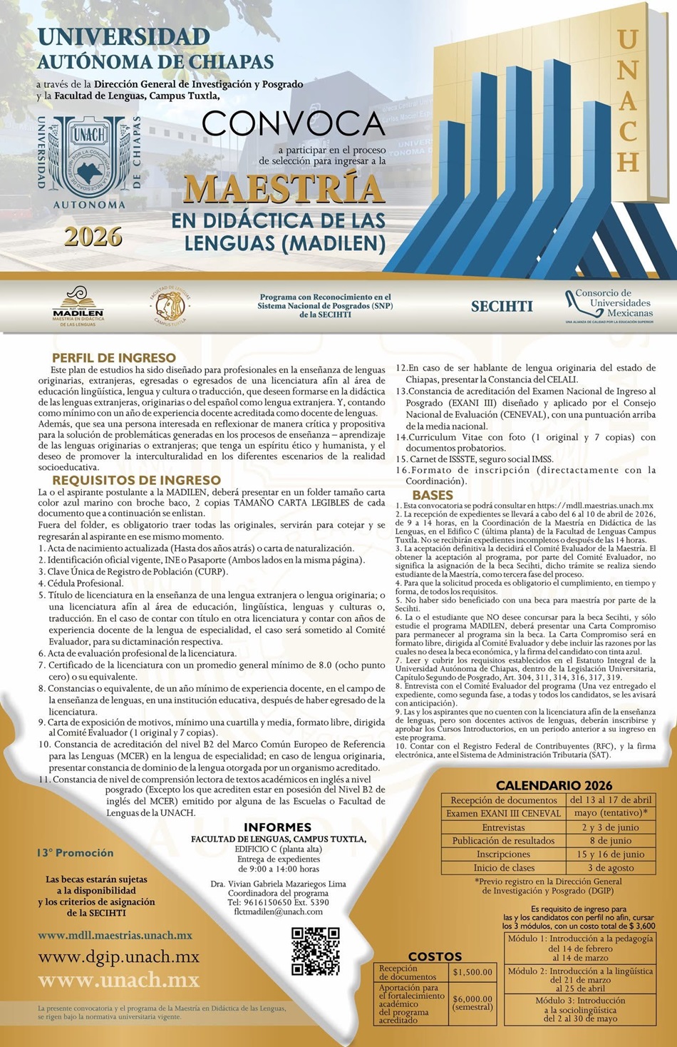 Abre UNACH convocatoria de la Maestría en Didáctica de las Lenguas