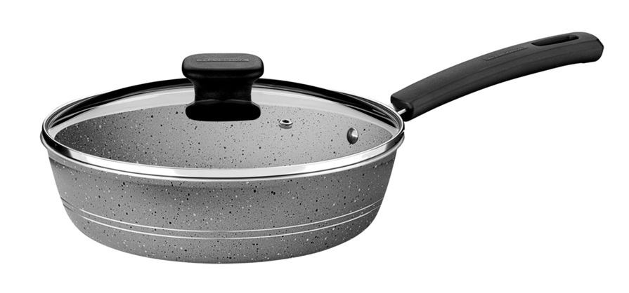 Sartén Honda Tramontina con Tapa Rockstar con Revestimiento Interno y Externo en Antiadherente Starflon