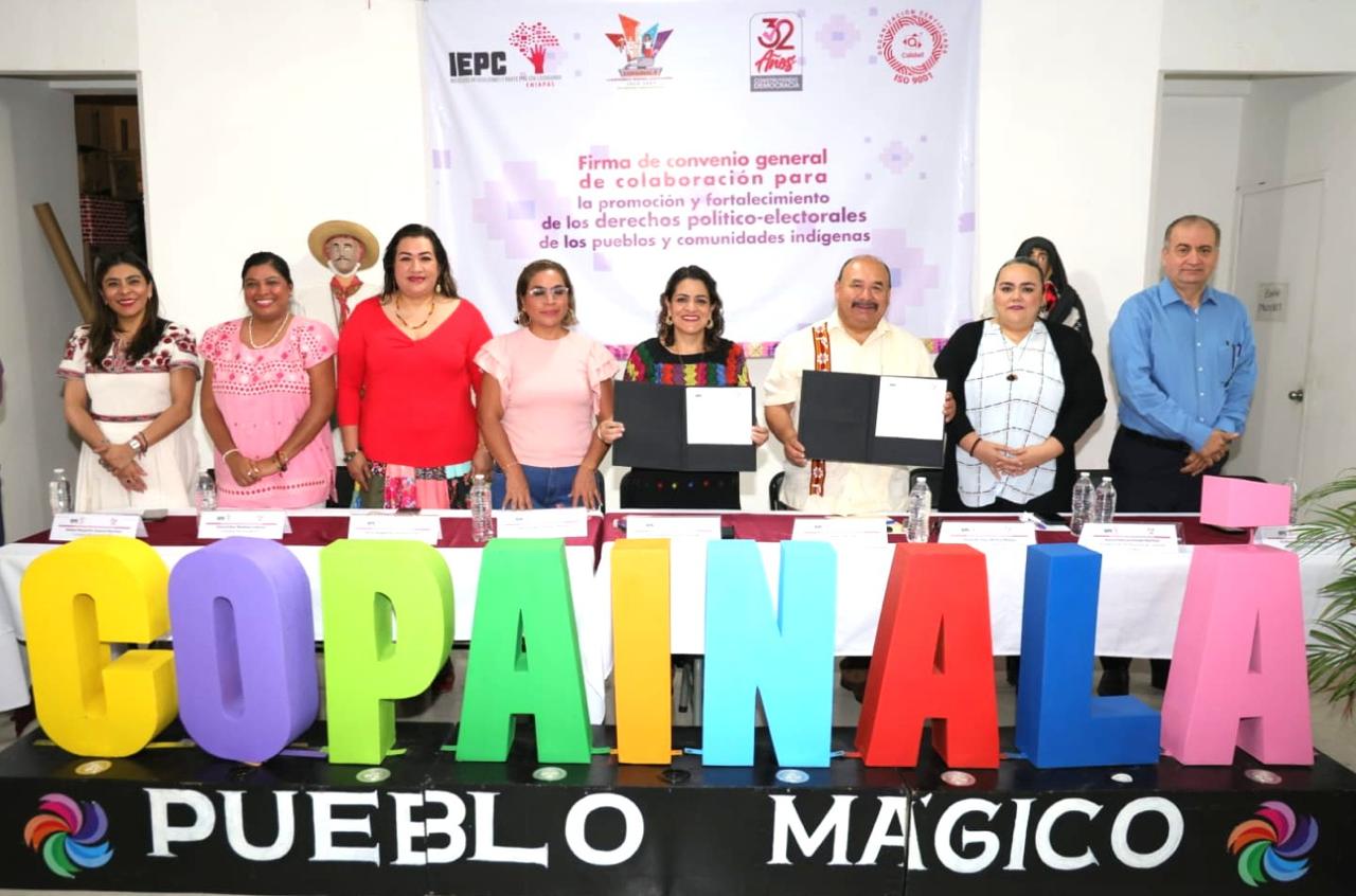 Firman convenio de colaboración IEPC y Ayuntamiento de Copainalá
