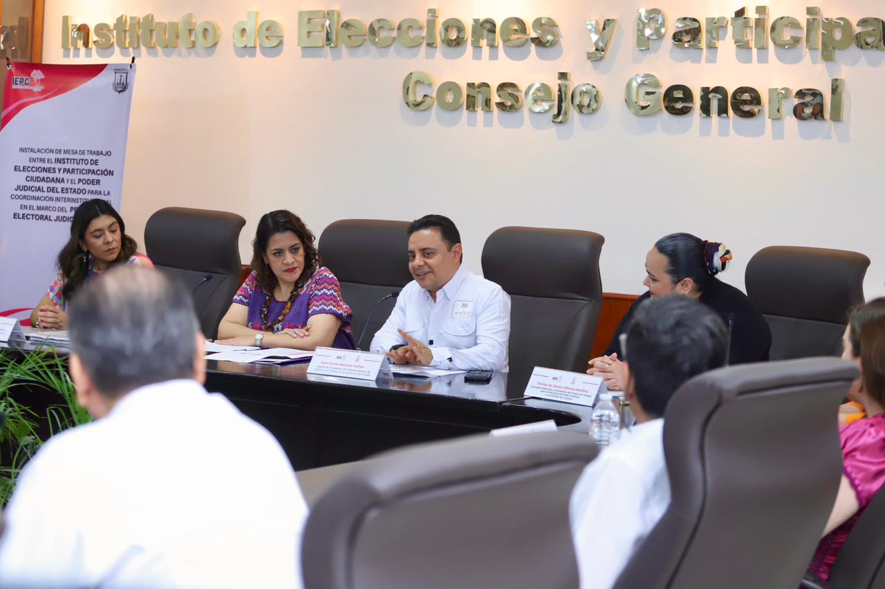 Presidente del Poder Judicial y titular del IEPC fortalecen coordinación rumbo a elecciones judiciales en Chiapas