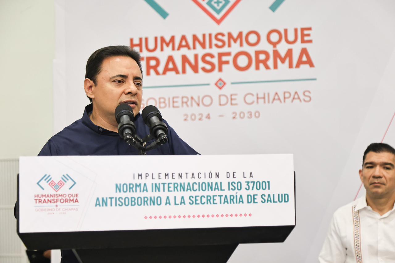 Juan Carlos Moreno Guillén destaca implementación de la Norma ISO 37001 Antisoborno en Chiapas