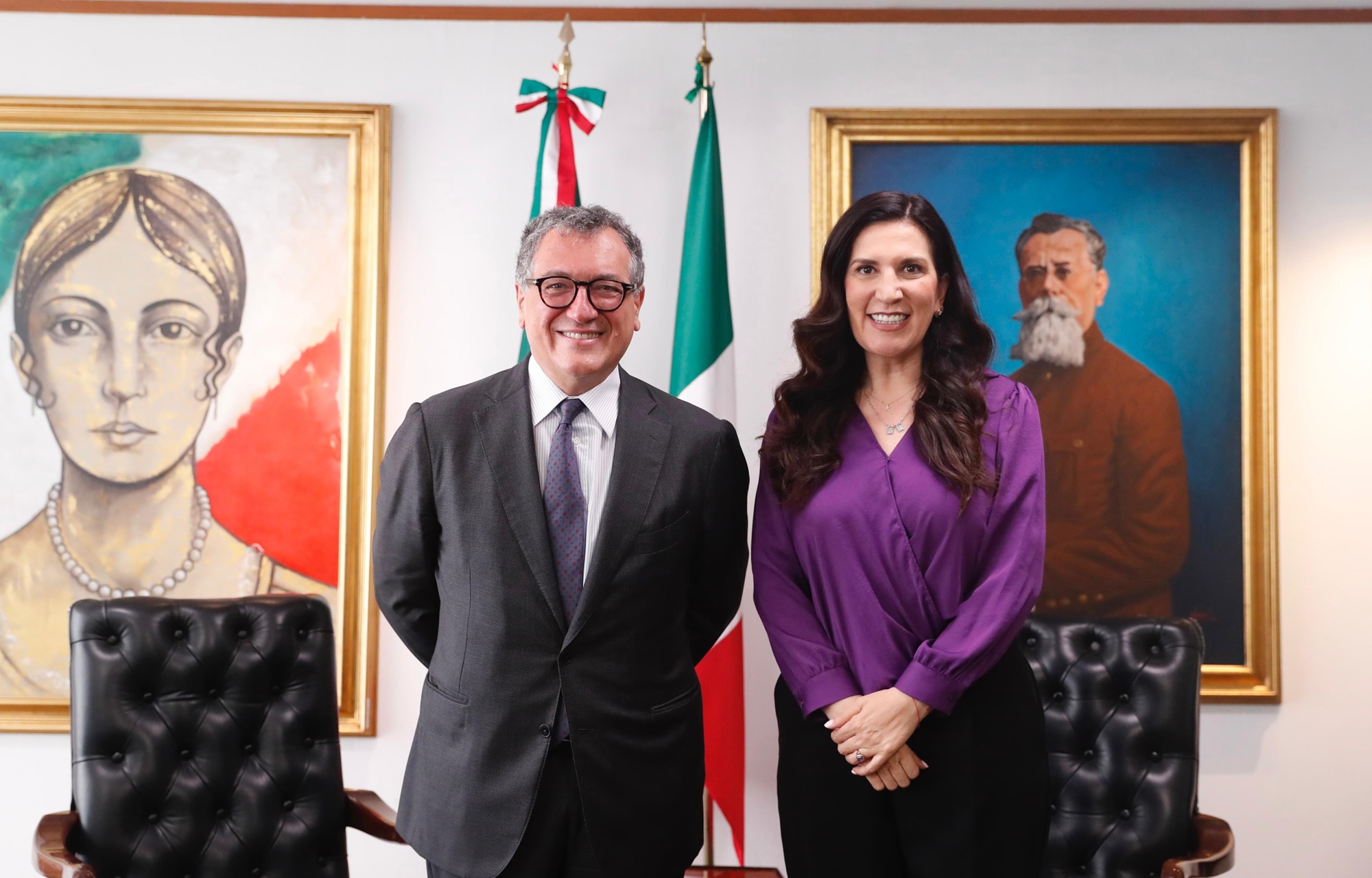 RECIBE KENIA LÓPEZ RABADÁN AL EMBAJADOR DE ITALIA EN MÉXICO