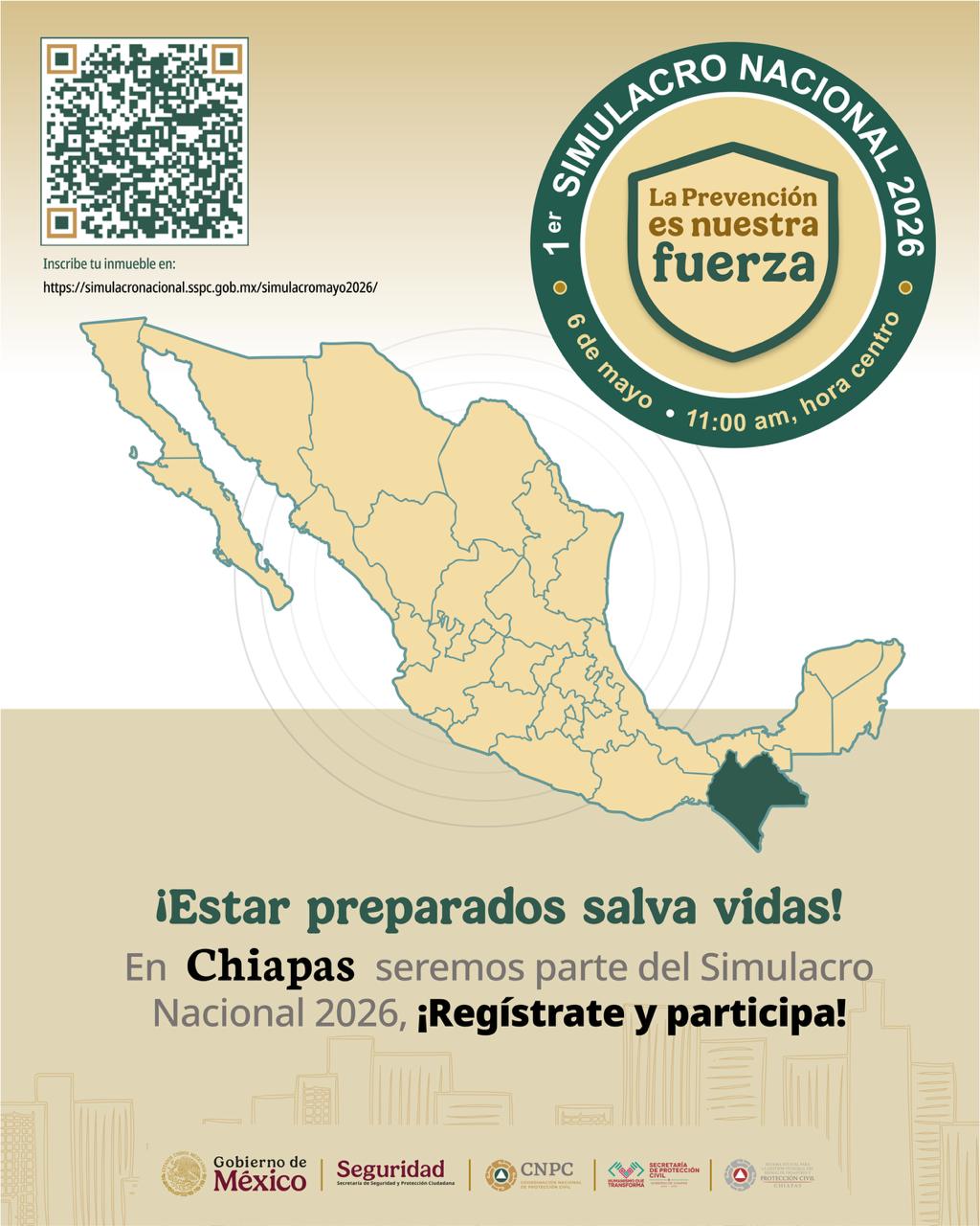 Chiapas se prepara para el 1er Simulacro Nacional 2026