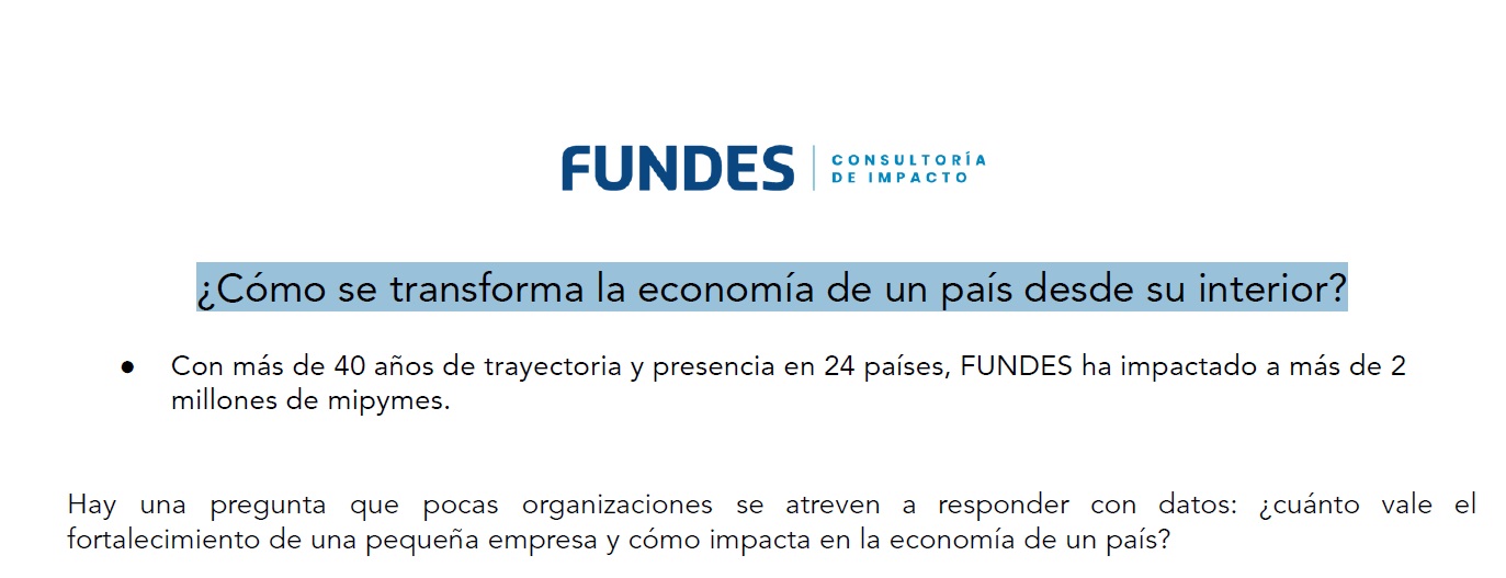 ¿Cuánto vale fortalecer una pequeña empresa? FUNDES demuestra que impulsar a las mipymes transforma la economía de un país