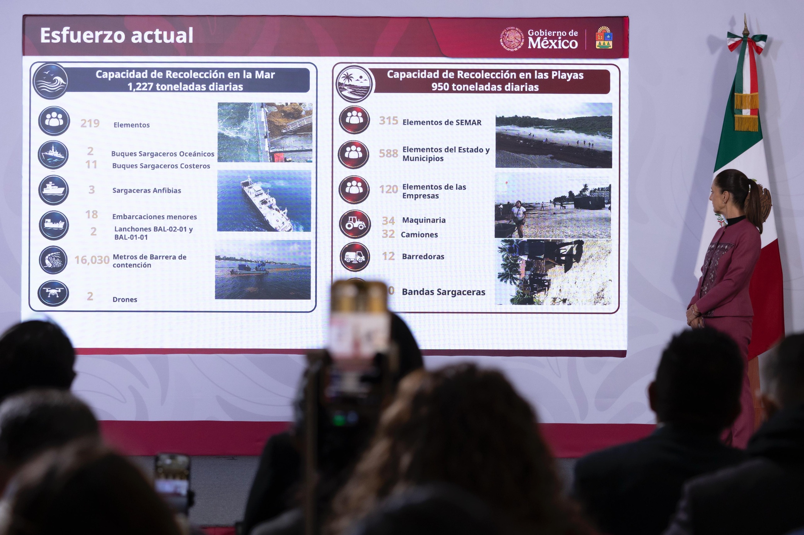 GOBIERNO DE MÉXICO DESTINA 2 MIL MDP A LA ESTRATEGIA DE ATENCIÓN Y MANEJO DEL SARGAZO EN QUINTANA ROO: PRESIDENTA CLAUDIA SHEINBAUM