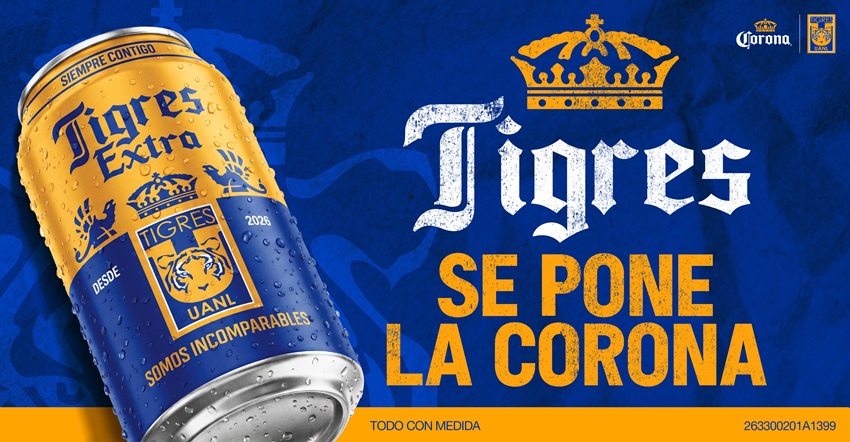 CORONA SE PONE LA CAMISETA DE TIGRES Y LO CELEBRA CON UNA LATA DE EDICIÓN ESPECIAL