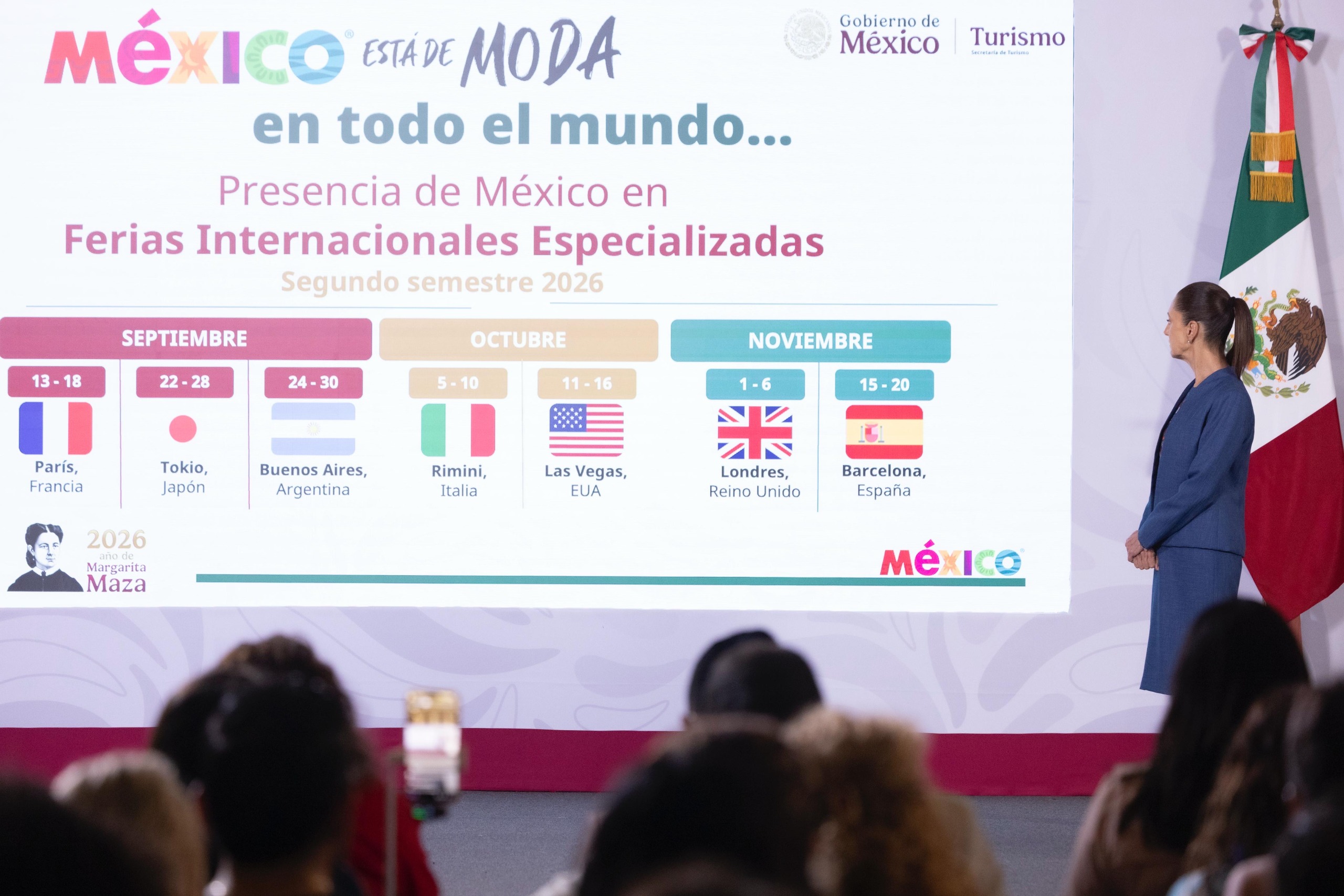 PRESIDENTA CLAUDIA SHEINBAUM DESTACA RÉCORD HISTÓRICO DE 51.1 MILLONES DE VIAJEROS INTERNACIONALES EN PRIMER SEMESTRE DEL 2026; ES 7.7% MÁS QUE EN 2025