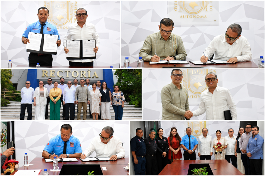 Suscribe UNACH convenios de colaboración con la Secretaría de Salud y el Instituto de Bomberos del Estado de Chiapas