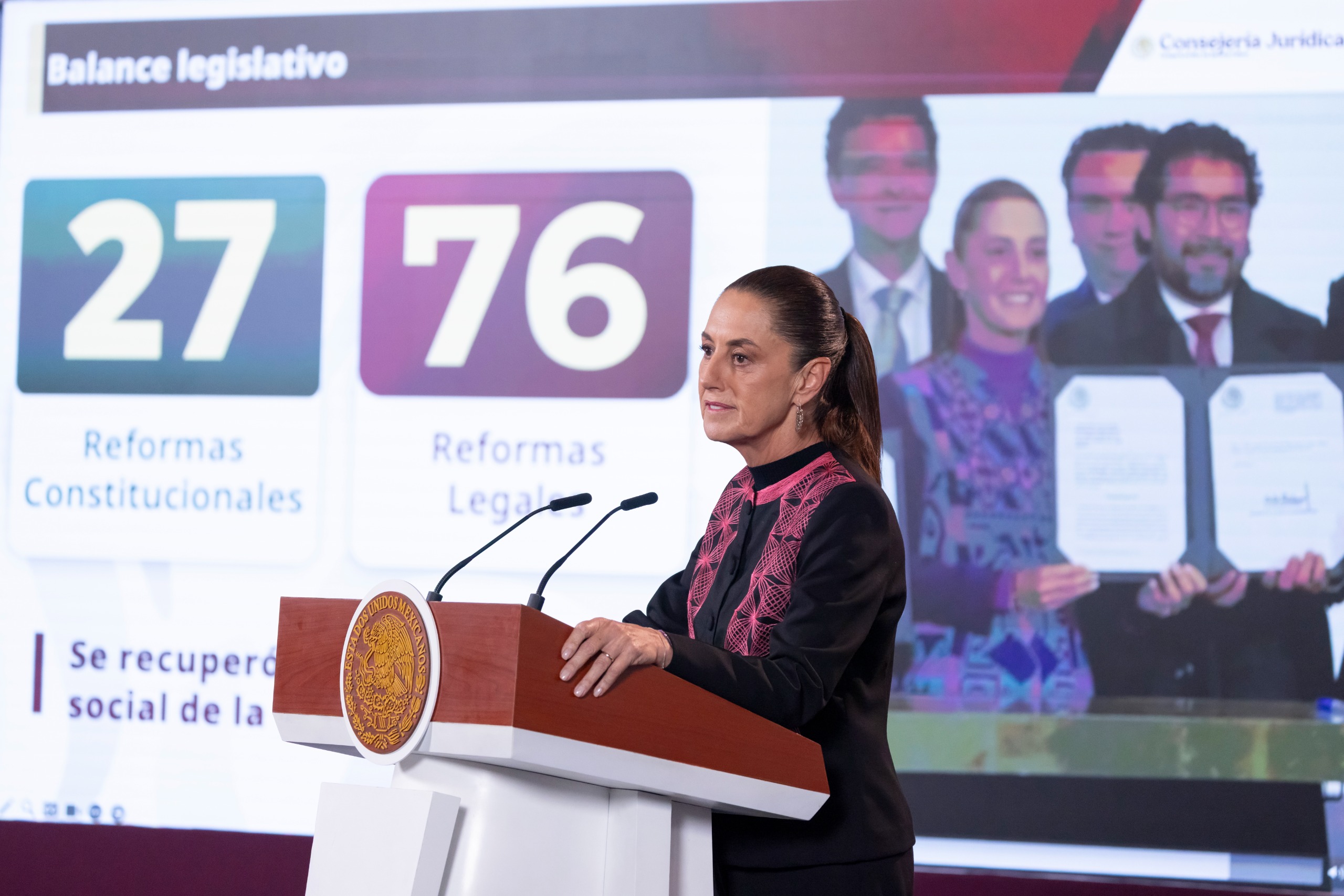 PRESIDENTA CLAUDIA SHEINBAUM RESALTA APROBACIÓN DE 27 REFORMAS CONSTITUCIONALES Y 76 REFORMAS LEGALES QUE RECUPERAN EL SENTIDO SOCIAL Y LA SOBERANÍA EN LA CONSTITUCIÓN 